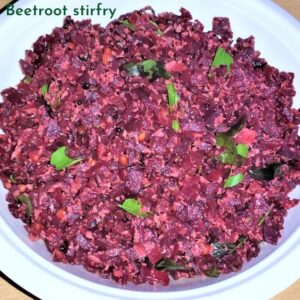 Read more about the article Beetroot Poriyal recipe | Beetroot Stir fry recipe