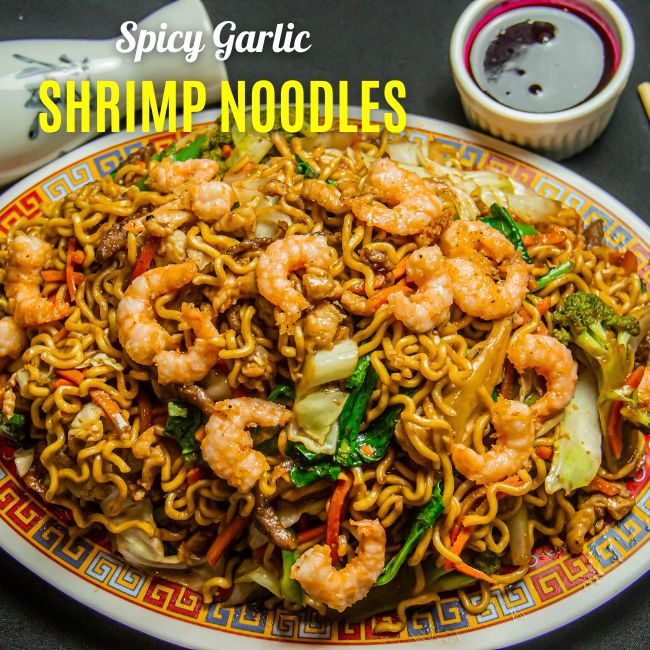 Spicy Garlic Shrimp Noodles | Shrimp Noodles Recipe - Cookery Park