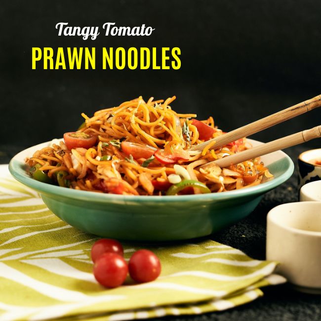 Tangy Tomato Prawn Noodles Recipe